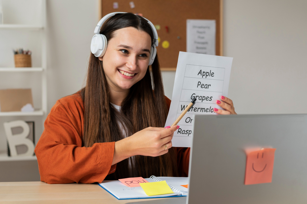 Students learning English